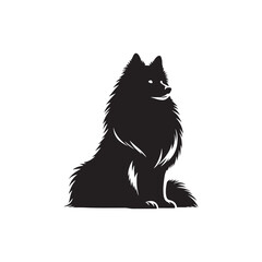 Elegant Finnish Spitz Dog Silhouette Vector Design Featuring the Distinct Foxlike Appearance, Pointed Ears, Curled Tail, and Proud Stance – Ideal for Prints, Logos, Stickers, and Pet Art.
