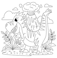 Hand drawn coloring book illustration	
