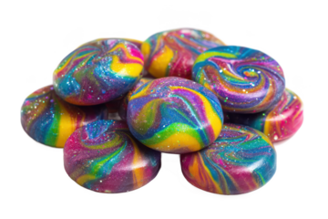 Vibrant Swirl Polymer Clay Discs Colorful Handmade Crafts