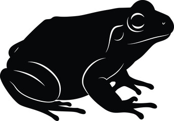 Fototapeta premium silhouette frog illustration on a white background