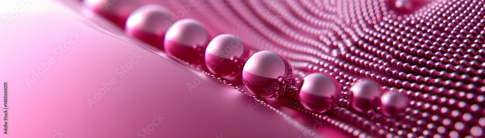 Poster close-up view of pink sphere pattern design.