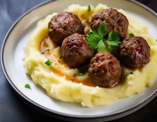 Frikadellen mit Kartoffelpüree