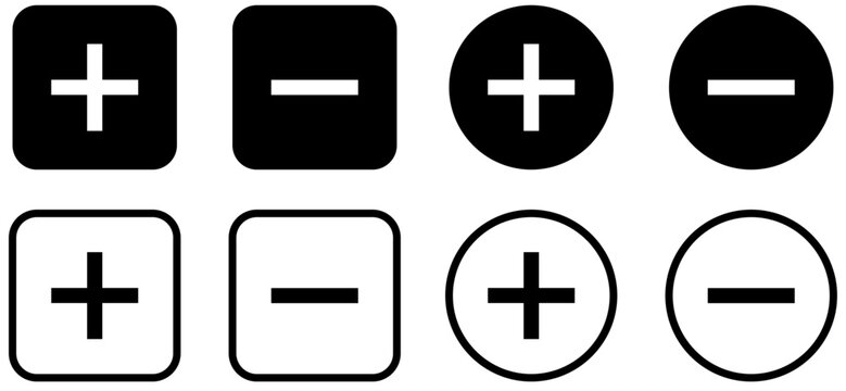 plus and minus icon vector