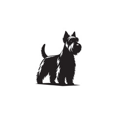 Glen of Imaal Terrier dog silhouette, sturdy and compact Irish breed vector, rugged terrier outline, loyal and brave canine profile, traditional hunting dog graphic, bold pet design.
