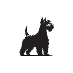 Glen of Imaal Terrier dog silhouette, sturdy and compact Irish breed vector, rugged terrier outline, loyal and brave canine profile, traditional hunting dog graphic, bold pet design.
