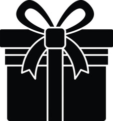 Gift Box Silhouette with Bow Icon


