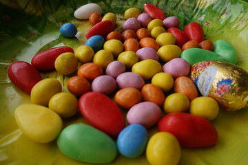 Colorful Easter Celebration with Decorated Eggs