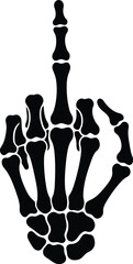 Skeleton Middle Finger Icon &ndash; Bold Gothic Rebellion Gesture

