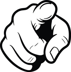 Fototapeta premium Pointing Hand Illustration – Direct Attention or Selection Symbol