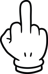 Cartoon Gloved Middle Finger – Funny and Bold Hand Gesture Icon

