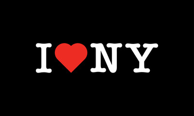 I Love NY White Text with Red Heart Vector SVG – Transparent Background for Dark Surfaces & Apparel

