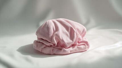 Obraz premium Soft, light pink baby hat