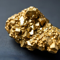 Pyrite is iron sulfide that crystallizes in the cubic system. Because of its golden color, it is also called "fool's gold" because it is often confused with gold. Semiconductor raw sulfide mineral.