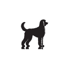 Elegant Goldendoodle Dog Silhouette Captures the Playful Spirit, Friendly Nature, and Iconic Curly Coat of This Beloved Hybrid Breed in a Striking and Timeless Black Vector Design.
