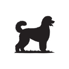 Elegant Goldendoodle Dog Silhouette Captures the Playful Spirit, Friendly Nature, and Iconic Curly Coat of This Beloved Hybrid Breed in a Striking and Timeless Black Vector Design.
