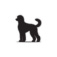 Elegant Goldendoodle Dog Silhouette Captures the Playful Spirit, Friendly Nature, and Iconic Curly Coat of This Beloved Hybrid Breed in a Striking and Timeless Black Vector Design.
