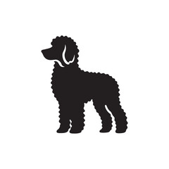 Elegant Goldendoodle Dog Silhouette Captures the Playful Spirit, Friendly Nature, and Iconic Curly Coat of This Beloved Hybrid Breed in a Striking and Timeless Black Vector Design.

