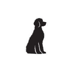 Elegant Goldendoodle Dog Silhouette Captures the Playful Spirit, Friendly Nature, and Iconic Curly Coat of This Beloved Hybrid Breed in a Striking and Timeless Black Vector Design.
