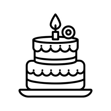 recommend clip art: celebration birthday cake line art silhouette vector