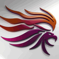 Abstract vector illustration with a colorful flowing wave pattern and a pink ribbon symbol on a light purple backdrop