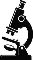 Microscope Silhouette – Scientific Laboratory Equipment Illustration

