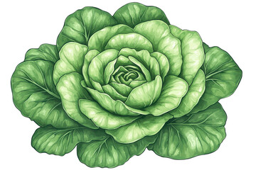 Obraz premium A captivating illustration of a cabbage intricately detailed showcasing nature s artistry and on transparent background