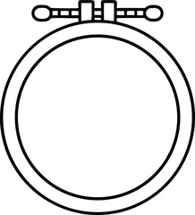 an embroidery hoop icon on a white background,  needlework and textiles