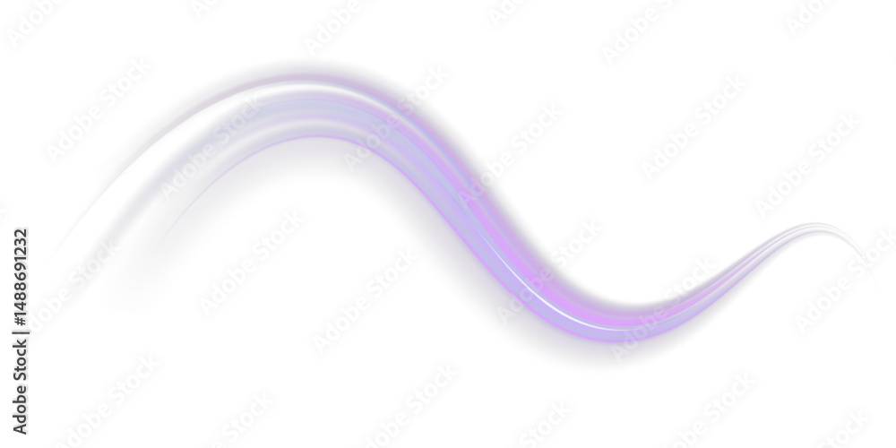 Aufkleber abstract neon rays of light on a transparent background in png format. purple speeds on the expressw