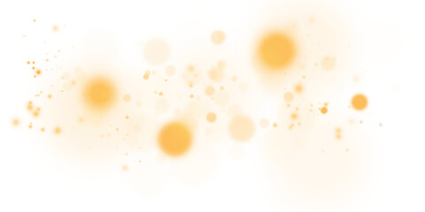 Glowing yellow bokeh lights on a transparent background, soft abstract golden dust effect, isolated shimmer overlay, Christmas sparkle confetti texture, perfect for festive designs, stock vector