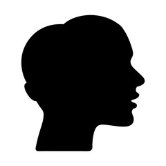 Silhouette of a Person's Head Profile in Black and White Design