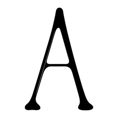 Elegant Black Letter A Typography with Serifs and Modern Design Elements