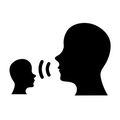 Communication Between Generations Icon Showing Transmission of Knowledge and Ideas