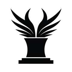 Abstract Plant Vase Silhouette.
