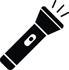 Flashlight Minimalist Black and White Vector Illustration

