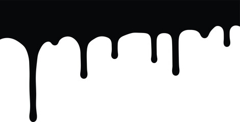 White Dripping Liquid Abstract Minimalist Design on Dark Background

