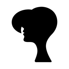 Elegant silhouette of a woman's head with a sophisticated hairstyle design