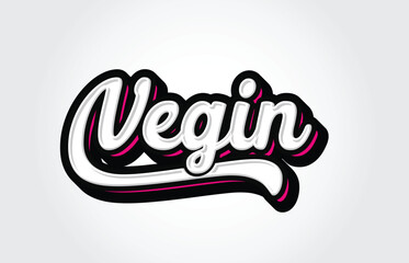 Vegin Hand Lettering Calligraphy Typography Graffiti Template