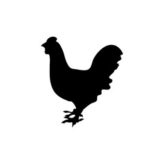 Chicken black silhouettes icon