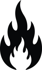 Abstract Fire Flames – Black Silhouette Minimalist Vector Art

