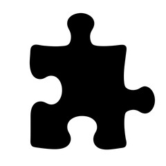 A solitary jigsaw puzzle piece set against a stark white backdrop