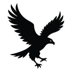 Fototapeta premium eagle-flying-silhouette-vector-on-white-background (2).eps