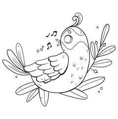 Hand drawn coloring book illustration	
