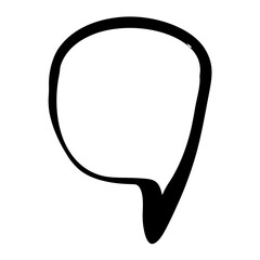 Minimalistic Hand Drawn Speech Bubble Icon in Black and White Style