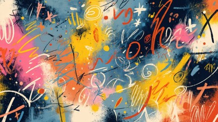 Abstract colorful artwork vibrant paint strokes dynamic energy expressive modern art design background