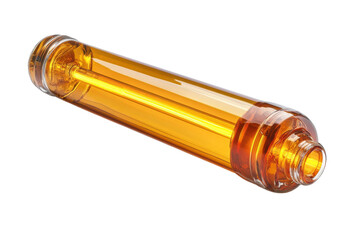 Fototapeta premium An amber potion glowing from within a beacon of hidden knowledge in a bottle casting light on on transparent background