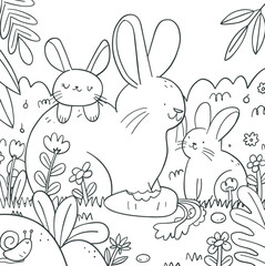 Hand drawn coloring book illustration	
