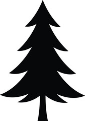 Minimalist Black White Evergreen Pine Tree Silhouette

