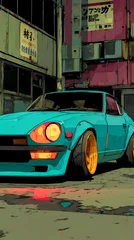 Classic jdm japanese car, poster art © Album Art Vibes