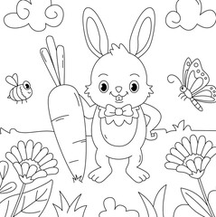 Hand drawn coloring book illustration	
