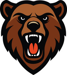 mascot logo of powerful bear head vector art.